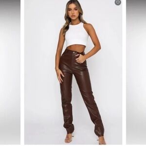 Women's Brown Leather Pants
